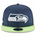 Men's Seattle Seahawks New Era Navy/Neon Green 2018 NFL Sideline Home Official 9FIFTY Snapback Adjustable Hat 3058533